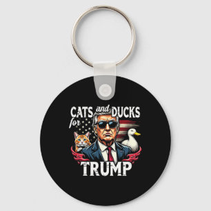 Cats And Ducks For Trump 2024 Funny Trump Vance 20 Key Ring