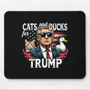 Cats And Ducks For Trump 2024 Funny Trump Vance 20 Mouse Mat