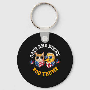 Cats And Ducks For Trump 2024 Key Ring