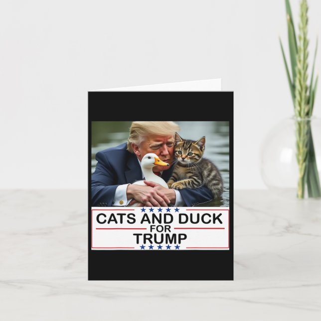 Cats And Ducks For Trump 2024 Kittens And Ducks Fo Card (Front)
