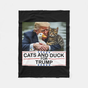 Cats And Ducks For Trump 2024 Kittens And Ducks Fo Fleece Blanket