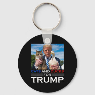 Cats And Ducks For Trump 2024 Kittens And Ducks Fo Key Ring