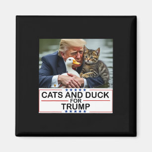 Cats And Ducks For Trump 2024 Kittens And Ducks Fo Magnet