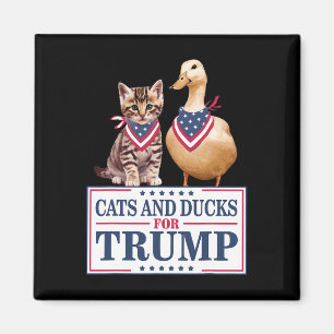 Cats And Ducks For Trump 2024 Kittens And Ducks Fo Magnet