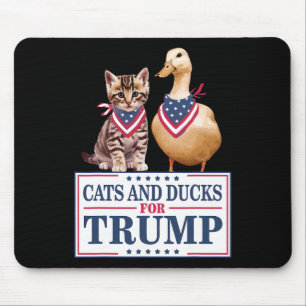 Cats And Ducks For Trump 2024 Kittens And Ducks Fo Mouse Mat