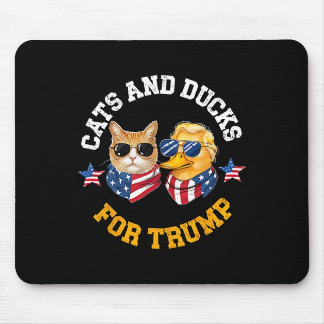 Cats And Ducks For Trump 2024  Mouse Mat (Front)