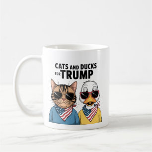 Cats And Ducks For Trump President, Trump Coffee Mug