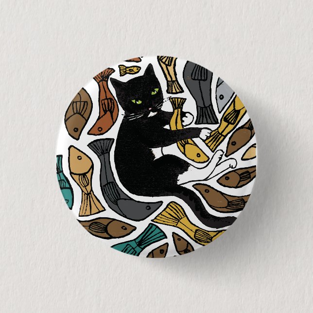 Cats and fish badge (Front)