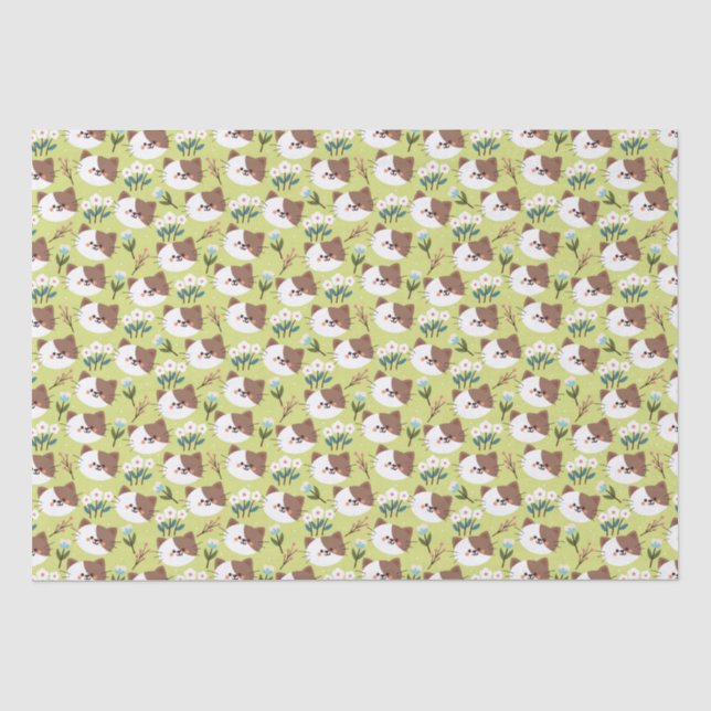 Cats and Flowers Tissue Paper (Front)