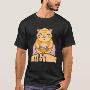 Cats and Gaming  Cat   for Gamer Boy & Girl T-Shirt
