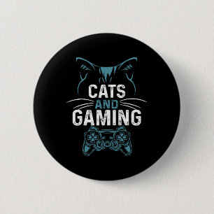 Cats And Gaming Cute Cat Lover Gamer Video Game Cu 6 Cm Round Badge
