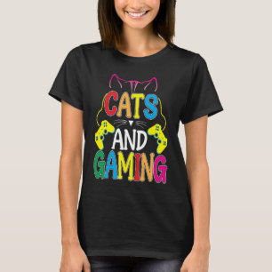 Cats And Gaming For The Cat Gamer Video Game Play T-Shirt