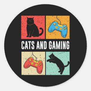 Cats And Gaming For The Cat Lover Gamer Video Game Classic Round Sticker
