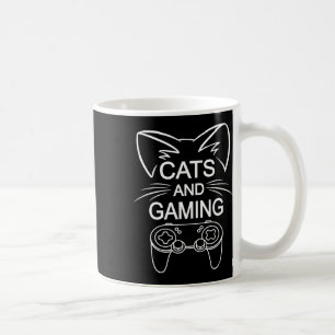 Cats And Gaming Funny Cat Lover Gaming Gift Gamer Coffee Mug