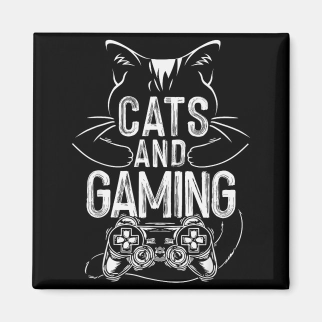 Cats And Gaming Funny For Gamer, Cat Lover, Cat Mo Magnet (Front)