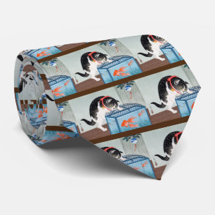Cats and Goldfish, Koson Obara Koson Tie