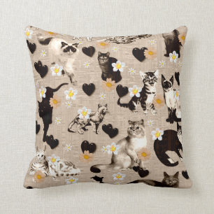 Cats and Hearts Cushion