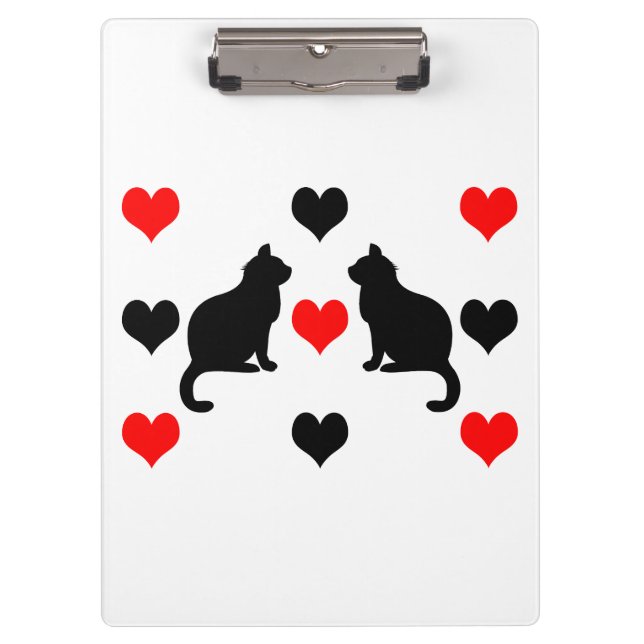 Cats and hearts pattern clipboard (Front)