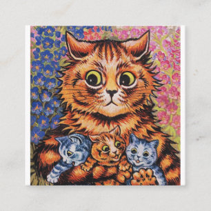 Cats And Her Kittens Louis Wain Square Business Card