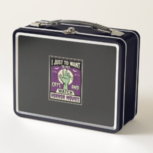 Cats And Horror Movies Halloween Design Metal Lunch Box