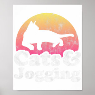 Cats and Jogging Men's or Women's Cat Poster