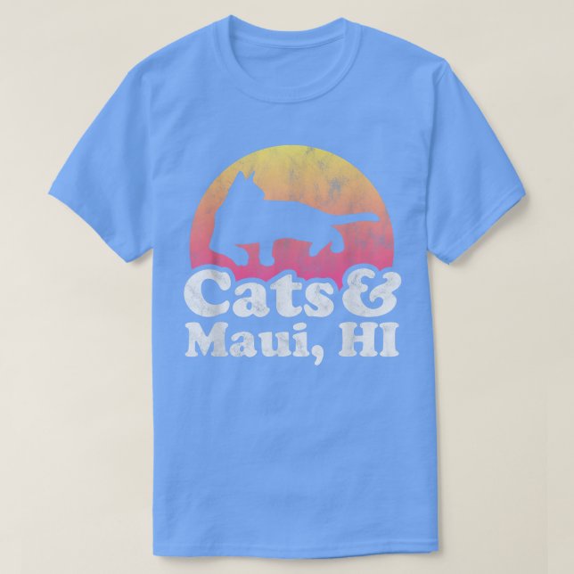 Cats and Maui, HI Men's or Women's Cat and Hawaii  T-Shirt (Design Front)