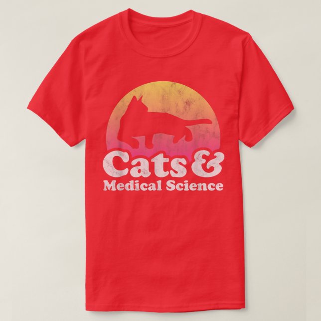 Cats and Medical Science Men's or Women's Cat  T-Shirt (Design Front)
