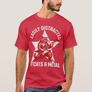 Cats and Metal Fan Music Metalhead Heavy Rock Star T-Shirt