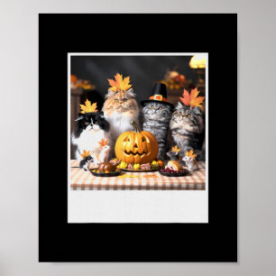 Cats And Mice Autumn Feast – Funny Thanksgiving Ha Poster