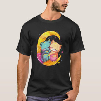 Cats and Moon Yume  Decora Kei Pastel Goth T-Shirt