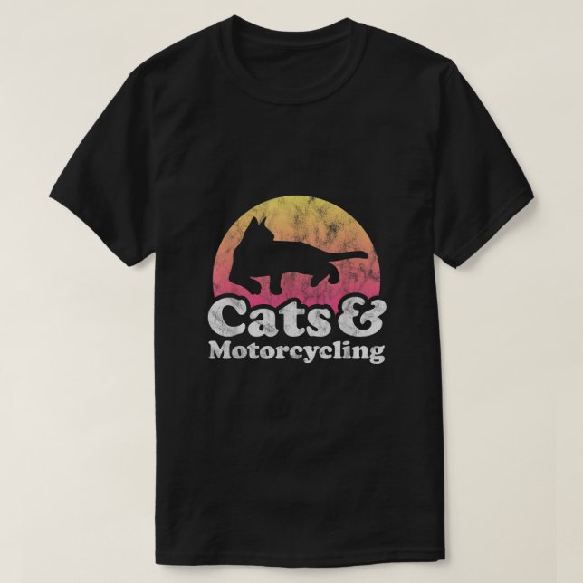 Cats and Motorcycling Mens or Womens Cat and Motor T-Shirt (Design Front)