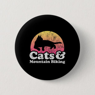 Cats And Mountain Biking Cat And Mountain Bike For 6 Cm Round Badge