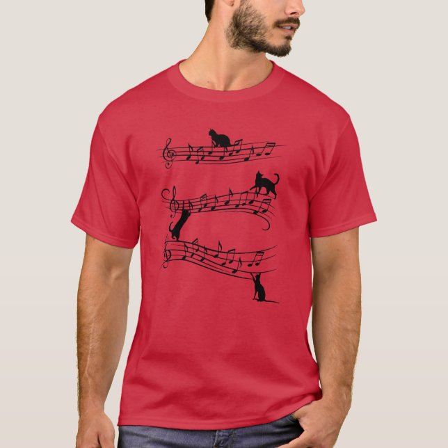Cats And Music T-Shirt (Front)