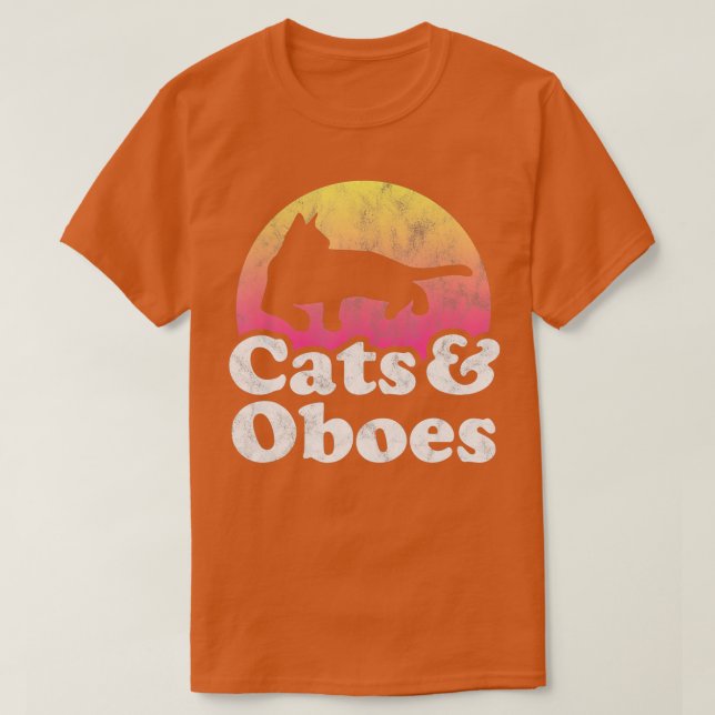 Cats and Oboes Men's or Women's Cat and Oboe  T-Shirt (Design Front)