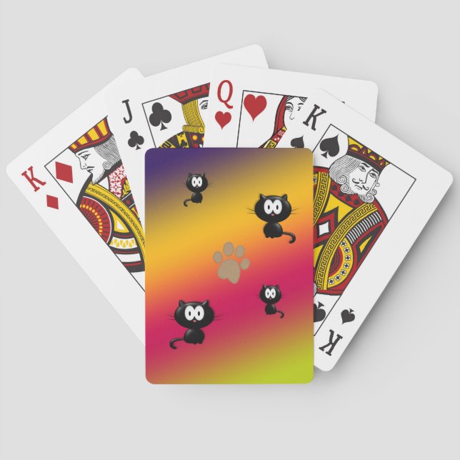 Cats and Paw Print Playing Cards (Back)