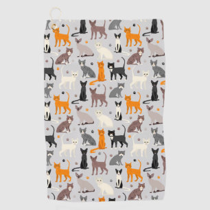 Cats and Paw Prints Golf Towel