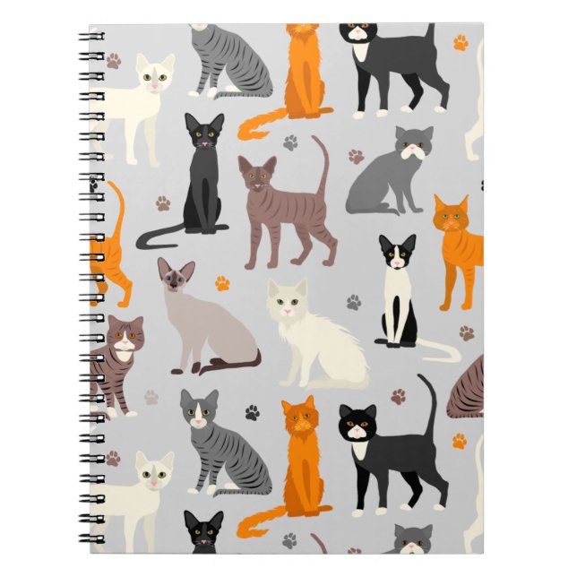 Cats and Paw Prints Notebook (Front)