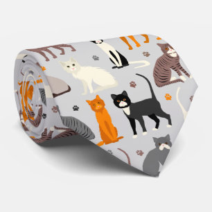 Cats and Paw Prints Tie