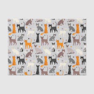 Cats and Paw Prints Tissue Paper