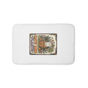 Cats And Plants Cat Plants Cottagecore Vintage Bath Mat