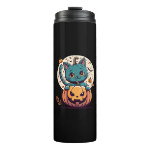 Cats and Pumpkins for a Happy Halloween! Thermal Tumbler