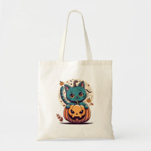 Cats and Pumpkins for a Happy Halloween! Tote Bag