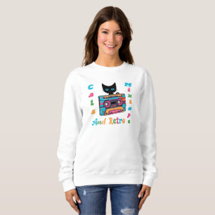 Cats and Retro Mixtape, Cassette Tape, Retro, Sweatshirt