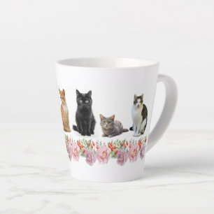 Cats and Roses Latte Mug