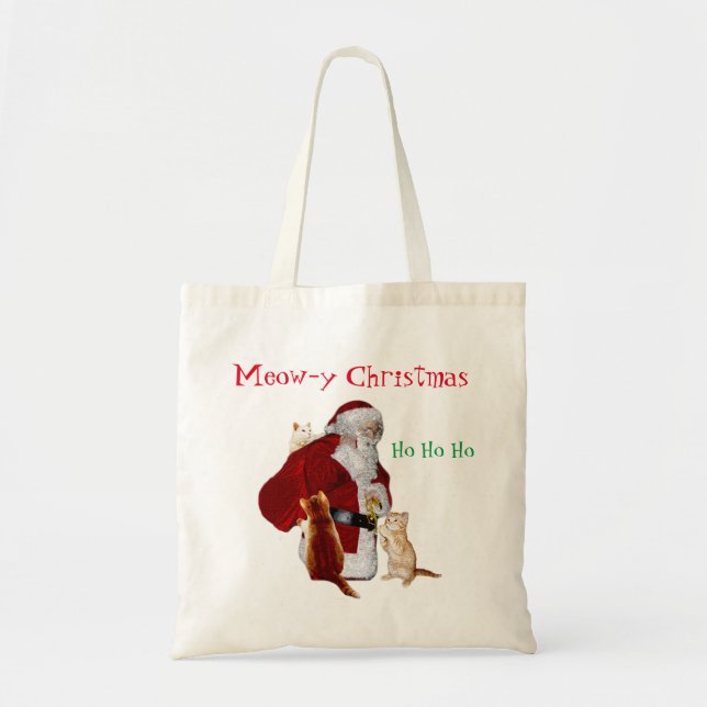 Cats and Santa Tote Bag (Front)