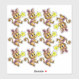Cats and Stars Sticker