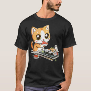 Cats and Sushi Japanese Food Kitten Kawaii Anime ( T-Shirt