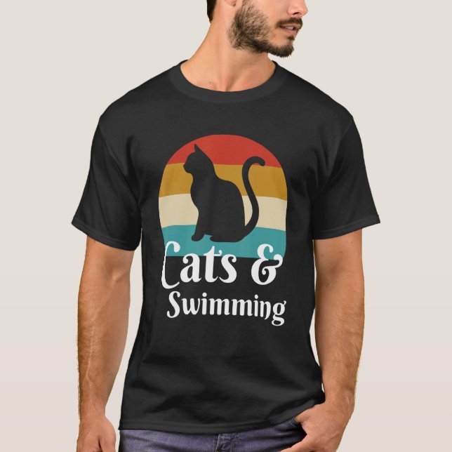 Cats And Swimming T-Shirt (Front)