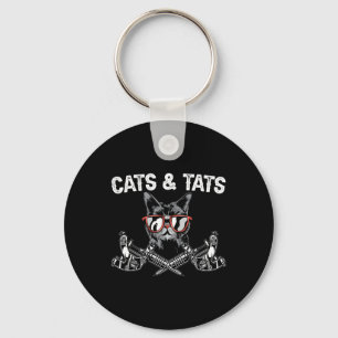 Cats And Tats Inking Tattoo Lover Tattooing Kitty  Key Ring