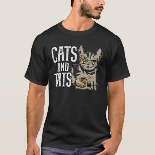 Cats And Tats Inking Tattoo Lover Tattooing Kitty  T-Shirt